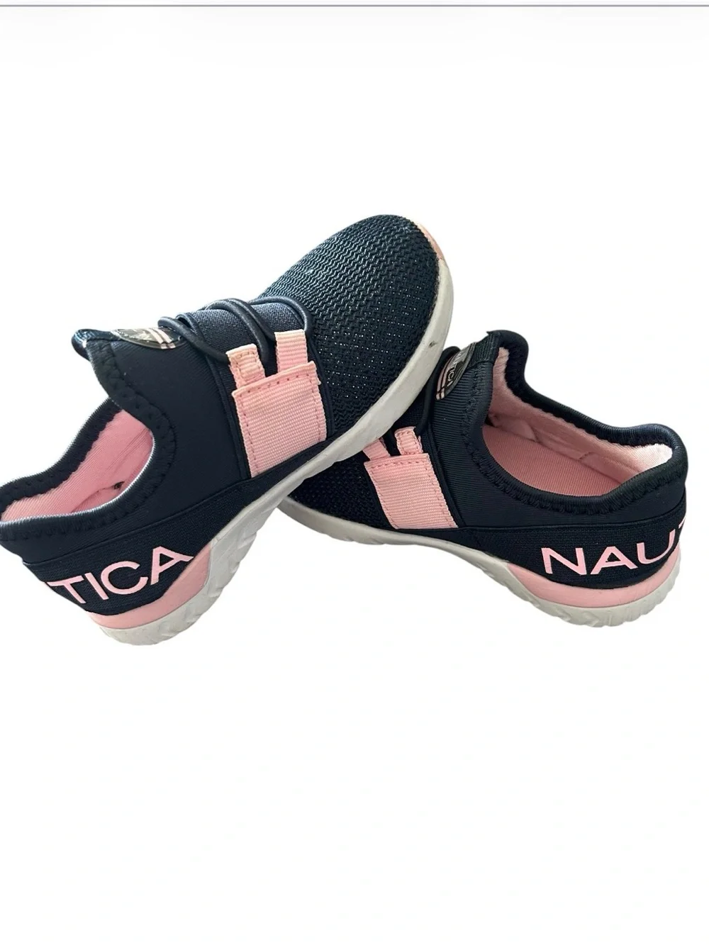 Nautica Black and Pink Slip-On Kids Sneakers